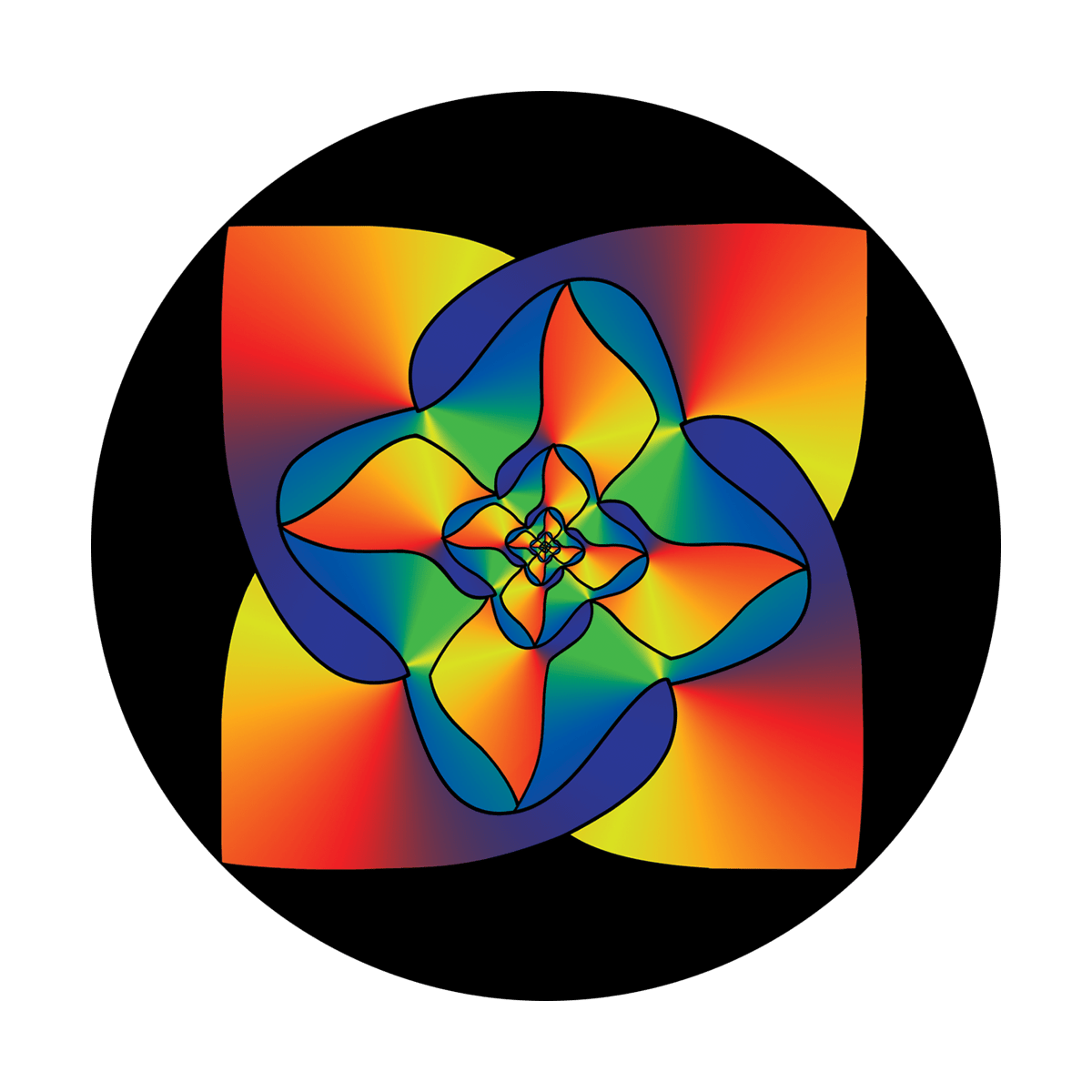 CS-0147 Colorful Square Flower