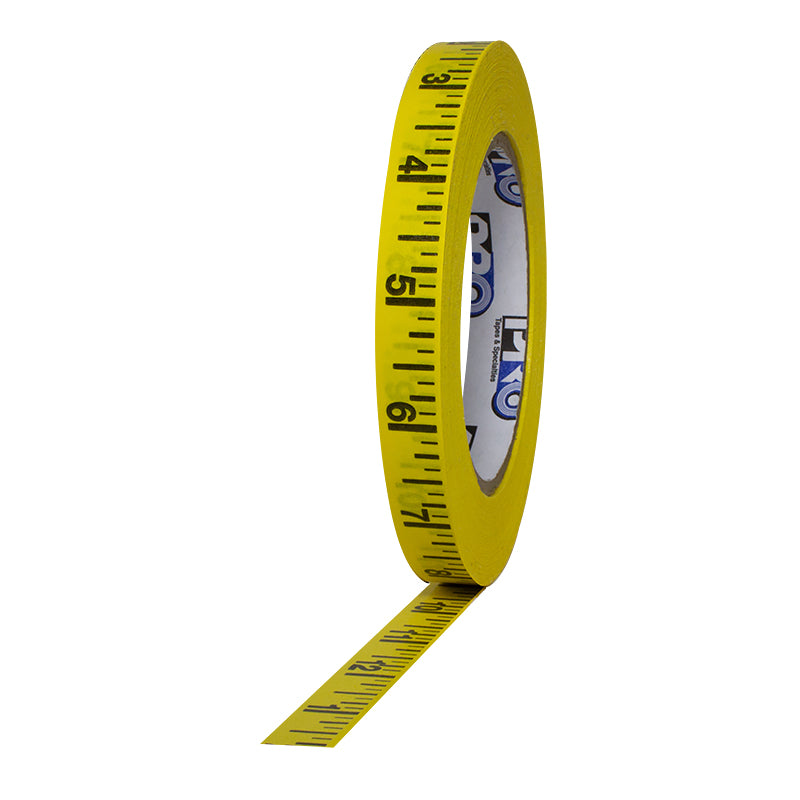 Pro Imperial Measurement Tape - Yellow, Black Print, 1/2"